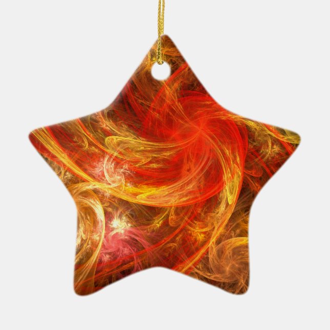 Firestorm Nova Abstract Art Star Ornament (Front)