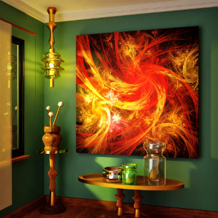 Firestorm Nova Abstract Art Wrapped Canvas Print