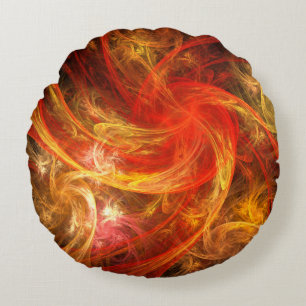 Firestorm Nova Abstrait Art Round Coussin