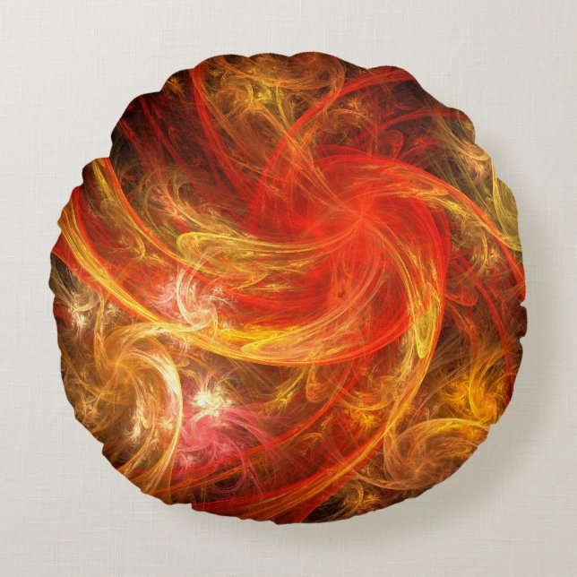 Firestorm Nova Abstrait Art Round Coussin (Devant)