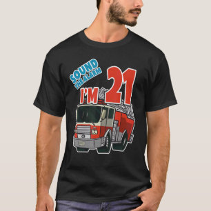 Firetruck 21st Birthday Fireman Fire Truck Boys Tw T-Shirt