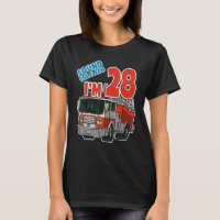 Firetruck 28th Birthday Fireman Fire Truck Boys Tw