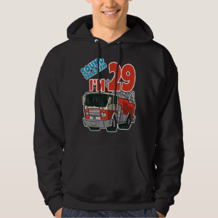 Firetruck 29th Birthday Fireman Fire Truck Boys Tw Hoodie
