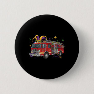 Firetruck Alligator Crocodile Mardi Gras Boys Mens 2 Inch Round Button