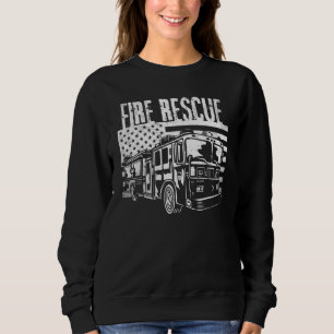 Firetruck American Flag Fire Rescue Fireman Firefi Sweatshirt