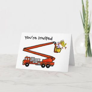 Firetruck Baby Shower Invitations   Customize It!