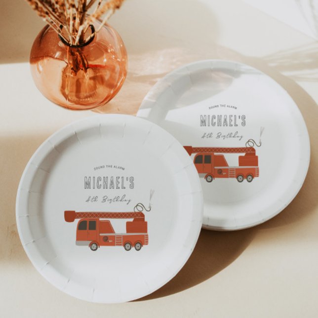 Firetruck Birthday Paper Plate (Creator Uploaded)