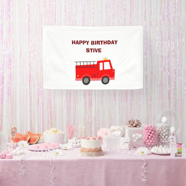 Firetruck  Birthday Party Banner (Party)