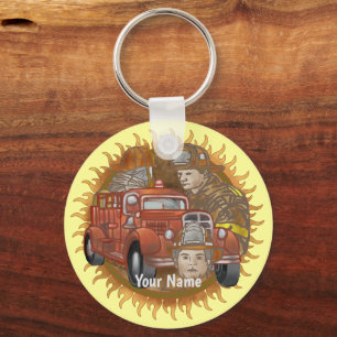 Firetruck Buddy Firefighter  Keychain