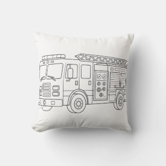 Firetruck Colouring Book Pillow | Kids Room Decor