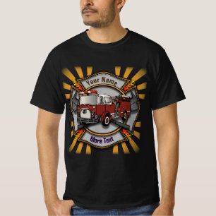 Firetruck Firefighter Cross T-Shirt