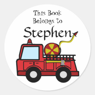 Firetruck Fun Classic Round Sticker