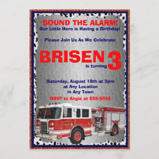 Firetruck Invitation