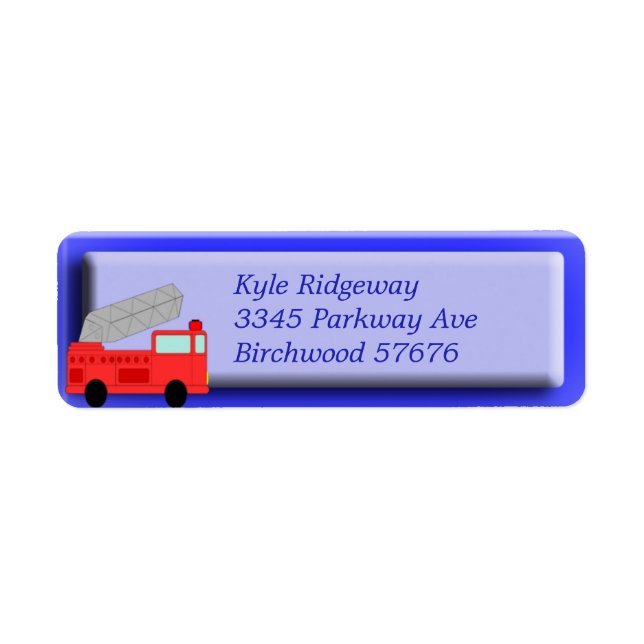 Firetruck Return Address Label (Front)