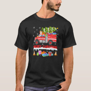 Firetruck Santa Sleigh Firefighter Fireman Funny C T-Shirt