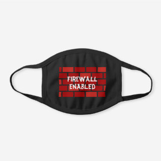 Firewall Enabled Computer Themed Black Cotton Face Mask