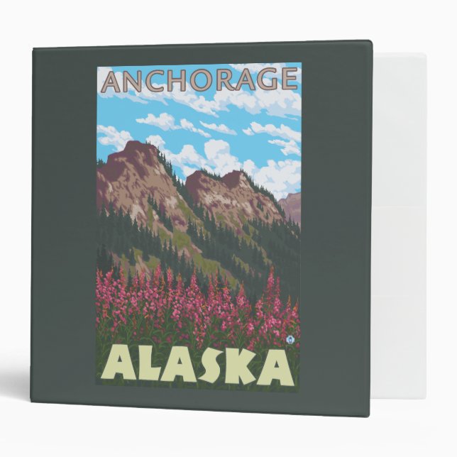 Fireweed & Mountains - Anchorage, Alaska Binder (Front/Inside)
