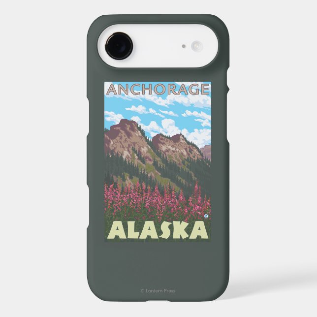 Fireweed & Mountains - Anchorage, Alaska Case-Mate iPhone Case (Back)