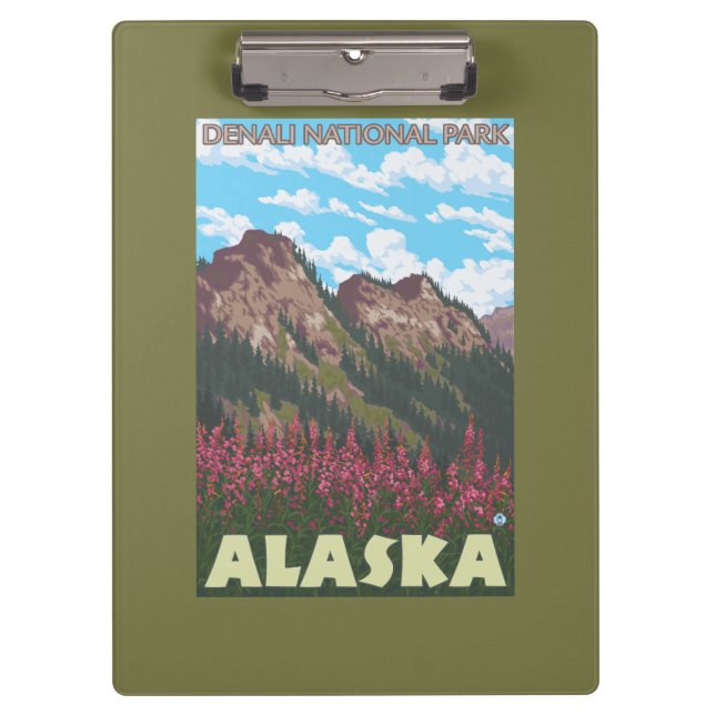 Fireweed & Mountains - Denali Nat'l Park, Clipboard (Front)