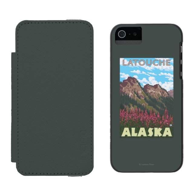 Fireweed & Mountains - Latouche, Alaska Incipio iPhone Wallet Case (Side by Side)