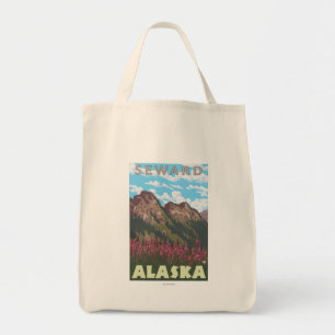 Fireweed & Mountains - Seward, Alaska Tote Bag
