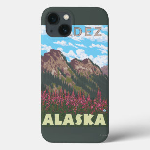 Fireweed & Mountains - Valdez, Alaska iPhone 13 Case