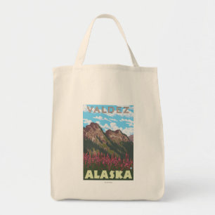 Fireweed & Mountains - Valdez, Alaska Tote Bag