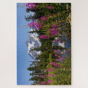 fireweed, picture lake, and mt shuksan  jigsaw puzzle