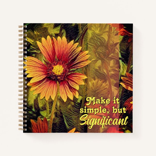 Firewheel Flower Quote Notebook (Front)