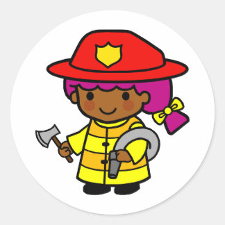 Firewoman Classic Round Sticker