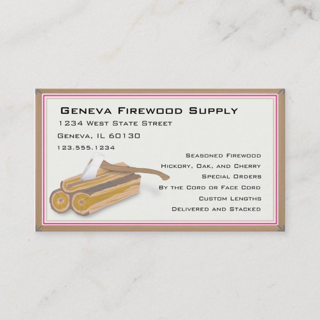 Firewood or tree service business card (Front)