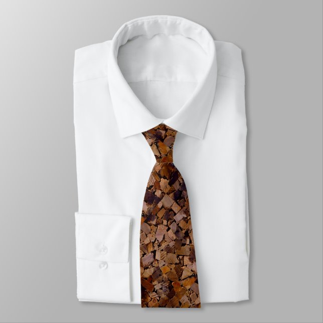 Firewood rustic cabin wood grain tree bark pattern tie (Tied)