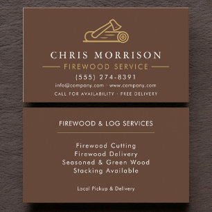 Firewood Supply Service Company Business Card
