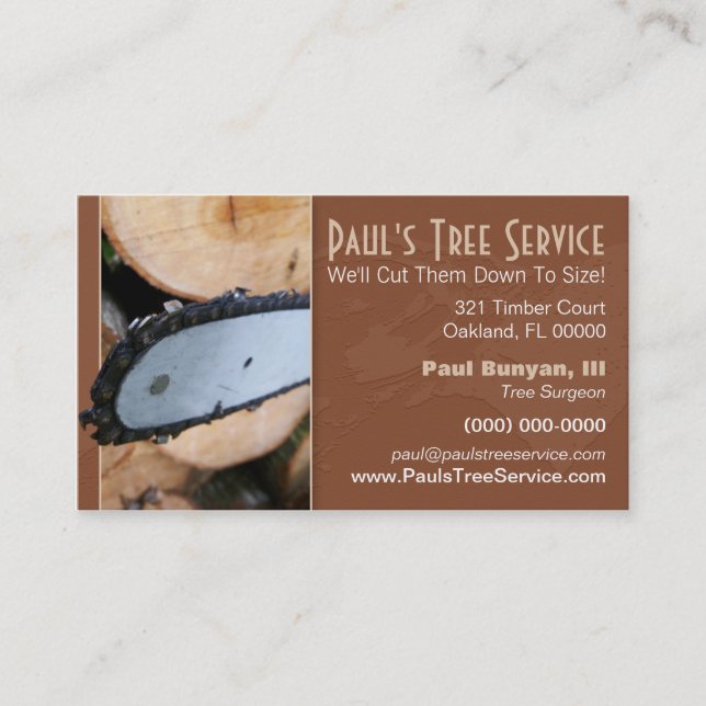 Firewood/Tree Service Business Card (Front)