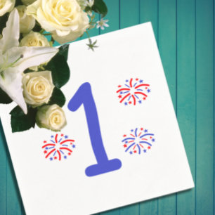 Firework 1st Birthday Napkin