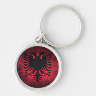 Firework; Albania Flag Keychain