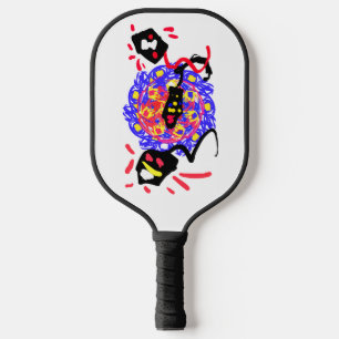 Firework art pop pickleball paddle