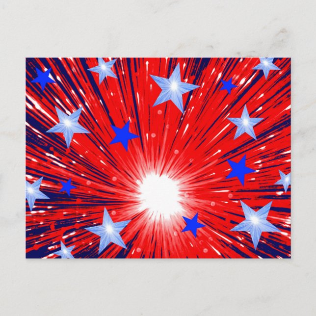 Firework Carte postale Rouge Blanc Bleu (Devant)