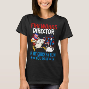 Firework Director Happy 4th Of July American Flag  T-Shirt
