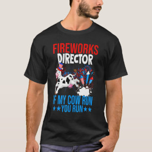 Firework Director Happy 4th Of July American Flag  T-Shirt