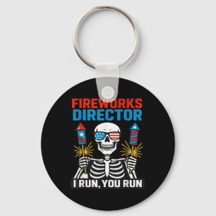 Firework Director If I Run You Run 4th Of July Ske Keychain