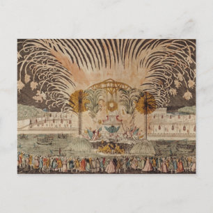 Firework Display in the Place Louis XV Postcard