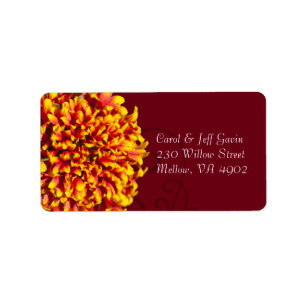 Firework Flower with Ornate Garden Pattern Label