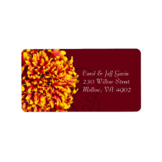 Firework Flower with Ornate Garden Pattern Label