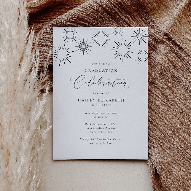 Firework Graduation Party Celebration Invitation (Creator Uploaded)