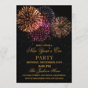 Firework New Year's Eve Invitation