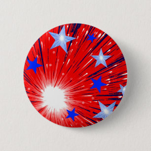 Firework Red White Blue button round