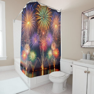 Firework Shower Curtain