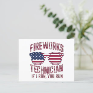Firework Technician 4Th Of July Funny Usa Postcard
