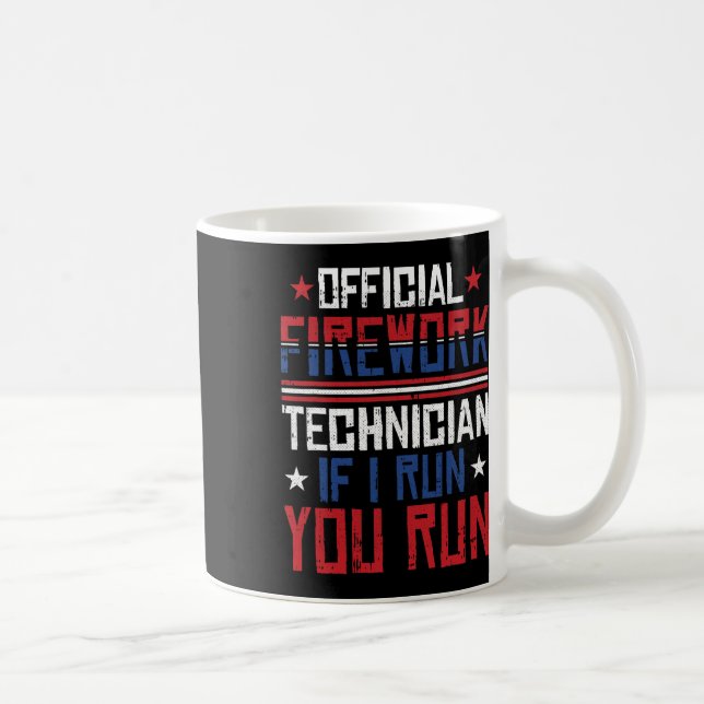 Firework Technician 4th Of July Funny Usa Pyro-tec Coffee Mug (Right)